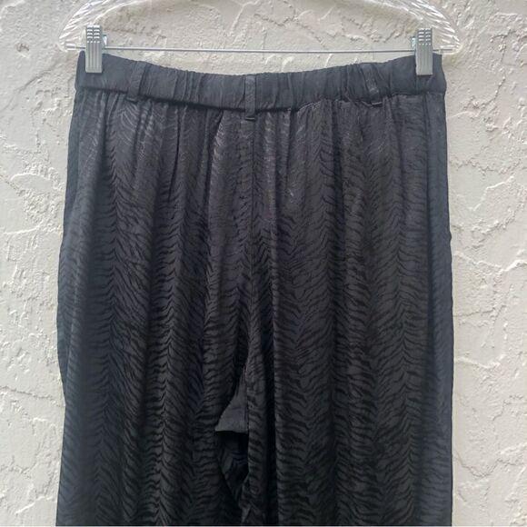 SUNDAYS Black Jacquard Tapered High Rise Trouser Pants Size 2 Zebra Print - Picture 8 of 12